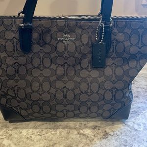 Coach black midsize tote